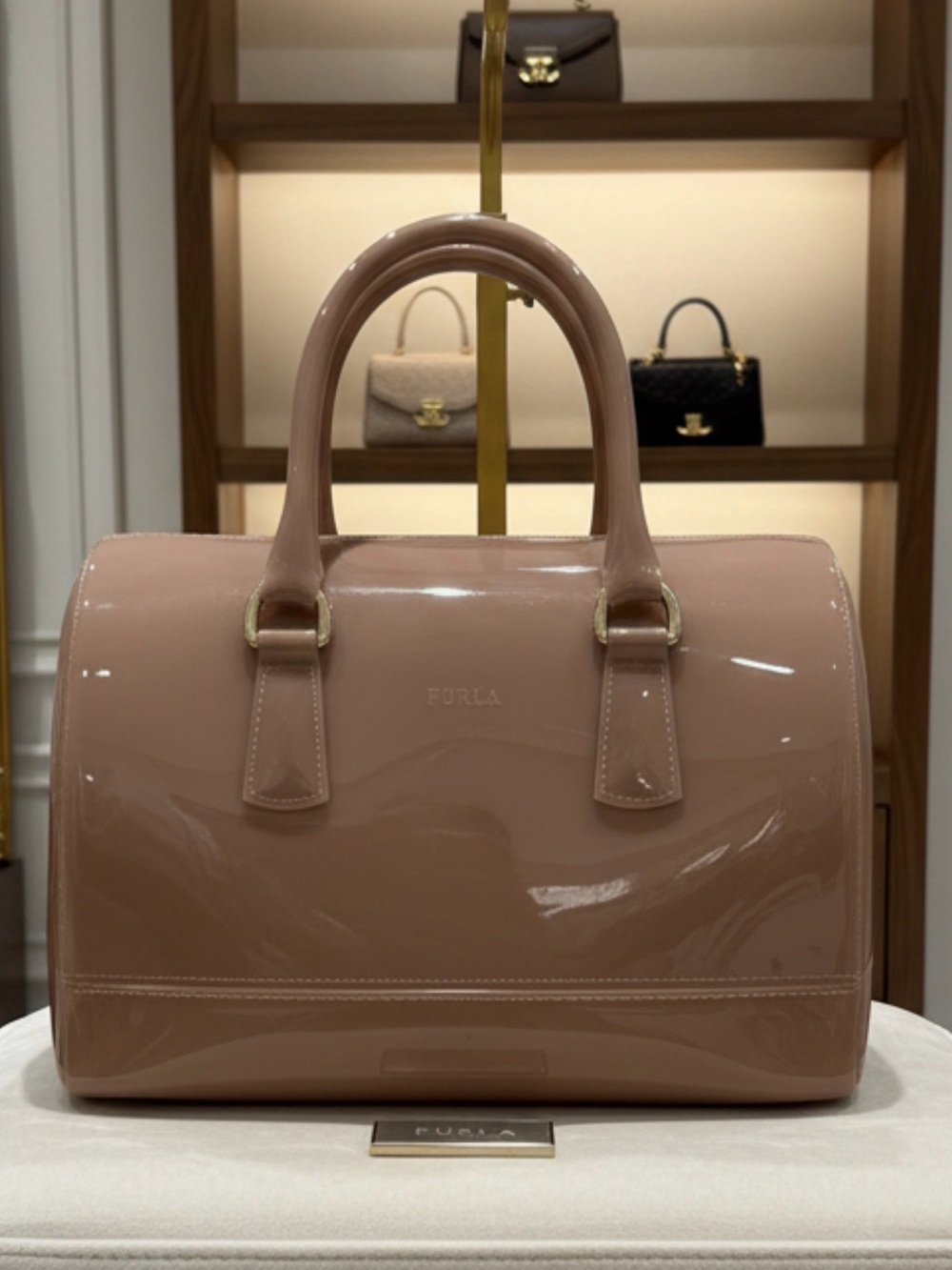Furla Nude Patent Dome Satchel